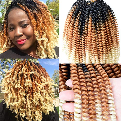 3 Packs Ombre Spring Twist Hair 8 Inch Crochet Braids Import It All