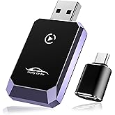 iVenkich Wireless CarPlay Adapter for iPhone, Convert Wired to Wireless CarPlay, Mini CarPlay Wireless Adapter for iPhone 6+ and Cars from 2016, Plug and Play, Supports Voice Commands Via Siri