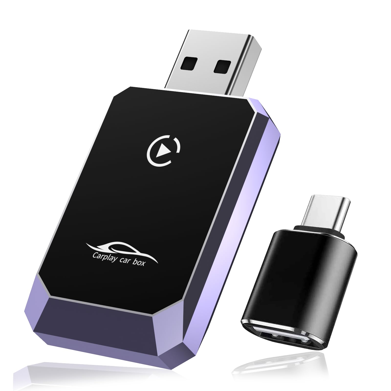 Photo 1 of iVenkich Wireless CarPlay Adapter for iPhone, Convert Wired to Wireless CarPlay, Mini CarPlay Wireless Adapter for iPhone 6+ and Cars from 2016, Plug and Play, Supports Voice Commands Via Siri