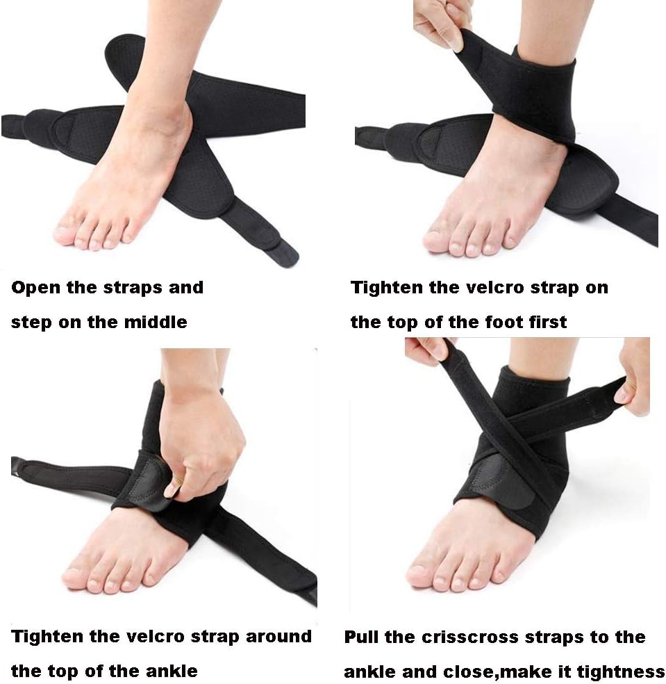 Ankle Support Brace Sleeve for Women Men, Compression Sports Wraps Guard for Running Basketball Volleyball Football Adjustable: Health & Personal Care