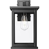 ML Lighting 4126-PBK Bowton II 1-Light Outdoor Wall Sconce in Powder Coated Black Finish - 15-Inch
