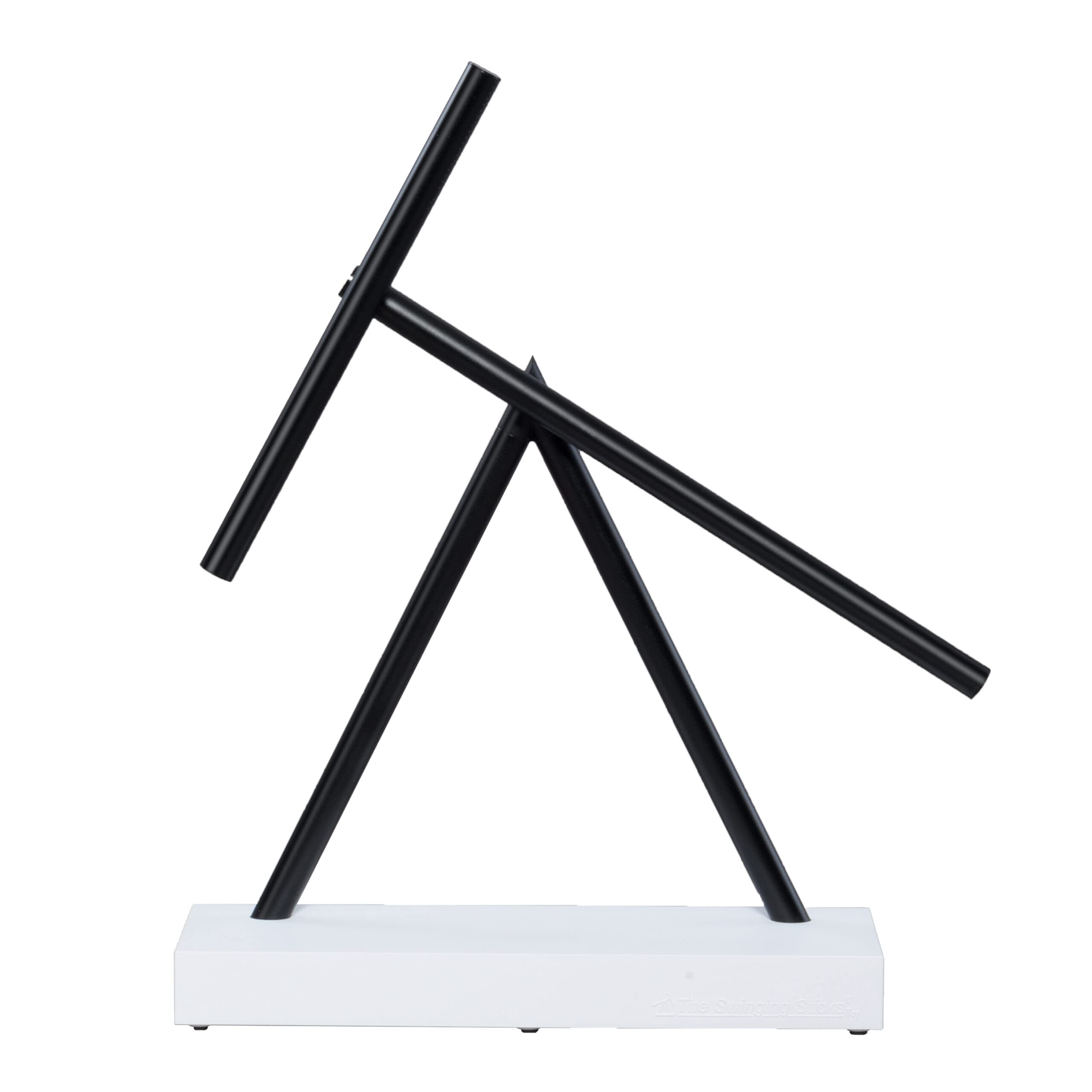 The Swinging Sticks Kinetic Energy Sculpture - Desktop Toy Version (White/Black)