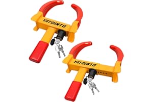 YATOINTO Universal Wheel Lock,2 Pack Heavy Duty Trailer Lock,Security Tire Locks Anti Theft Wheel Lock, Adjustable Max 11.4" for Trailer,Car Boot,Golf Cart,ATV,SUV,RV,Boat,Camper Motorcycle with 6 Keys Alike