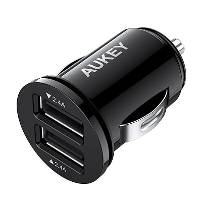 AUKEY Car Charger, Flush Fit Dual Port 24W/4.8A Output for iPhone Xs/Max/XR/X/8, iPad Pro/Air 2/Mini, Samsung Galaxy Note9/Note8/S9/S9+ and More
