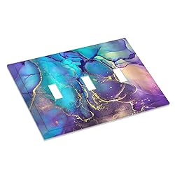 Purple Blue Abstract Marble 3 Gang Toggle Light