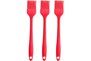 JYYHSF Silicone brush, Oil Brush for BBQ Kitchen Cooking Baking and Grilling (3 PCS,red)