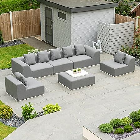 Nova Outdoor Garden Furniture Buddha Sofa Set With Stool Flanelle Amazon Co Uk Kitchen Home