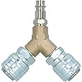 Air Compressor Y Piece 3-Way Quick Release Fitting - 1/4" BSP Connector