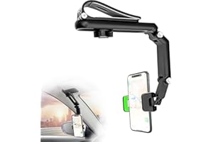 LTDCVTR Sun Visor Car Phone Holder, Universal 360° Rotating Sun Visor & Rearview Mirror Phone Holder Mount - Retractable Car 