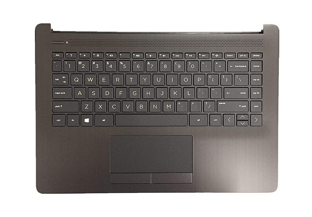Replacement for HP 14-cm 14T-cm 14Z-cm 14-CK 14-ck 14-cm 14-dg 14q-cs 14q-cy Laptop Upper Case Palmrest Keyboard Assembly Part L23241-001 L23491-001 6070B1306303 Top Cover Smoke Gray