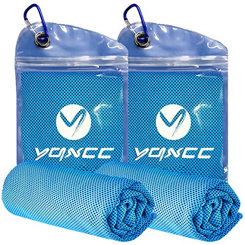 YQXCC 2 Pack Cooling Towel 120x30 cm Ice Towel for Neck Microfibre Cool Towel Soft Breathable Chilly Towel for Yoga Golf Gym Camping Running Workout More Activities