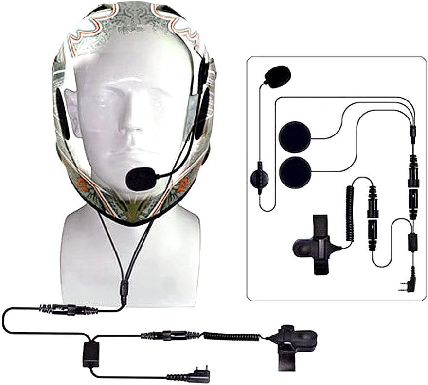 LIYUDL 2Pin Helmet Motorcycle Race Two Way Radio Headset Microphone For Kenwood Baofeng