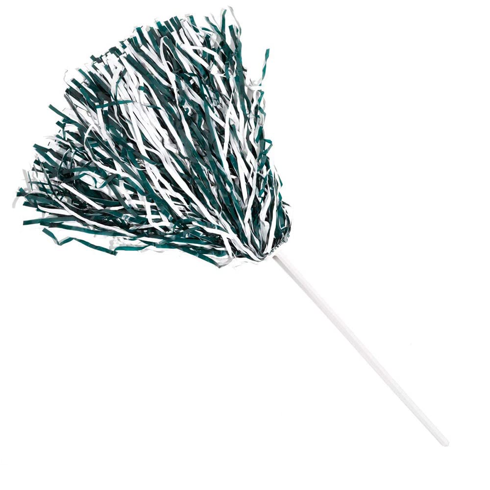 Photo 1 of Anderson's Premium Forest Green and White School Spirit Shakers, Cheerleader Pom Poms, Sports Fan, Football, Basketball, Homecoming, Squad, Team, Party, Dance Club, Celebration Pack of 10