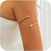 YHWQYR Gold Waterdrop Arm Cuff Bracelet for Women Adjustable Silver Open Upper Arm Bracelets Minimalist Upper Arm Cuff Jewelry