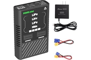 Gens ace Imars Mini G-Tech Series 60W Lipo Battery Charger with a 65W Type-C PD Adapter for LiPo/Life/LiHV 2-4S, NiMH 2-12S