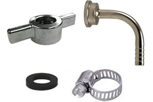 Bev Rite CPCCM198SS Connector Kit For Beer Line With Wing Nut and Elbow Tailpiece, Stainless Steel Contact (304 Grade)