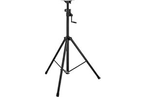 Clef Audio Labs Pro Adjustable Crank-Up Speaker & Lighting Tripod Stand - Heavy-Duty Aluminum, 130LB Capacity, Height 48-90", Includes Carry Bag for DJ, PA System, Live Stage Performance