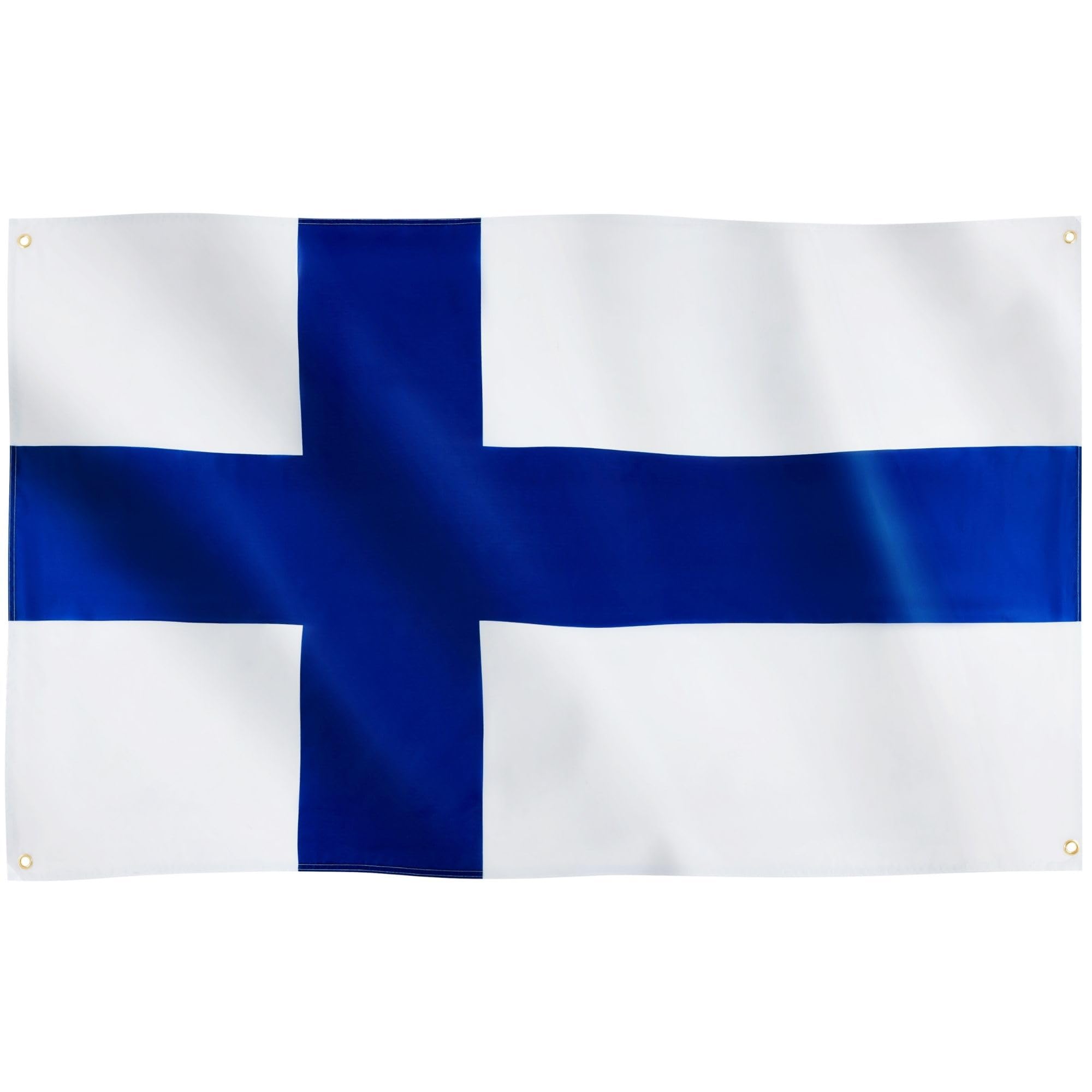 Runesol Finland Flag, 91x152cm, 3ft x 5ft, Finnish National Flag, Blue Cross, Nordic, 4 Grommets, Independence Day, Eyelet In Every Corner, Premium Flags, Inside, Outside, Vivid Colours, Vappu — image 1