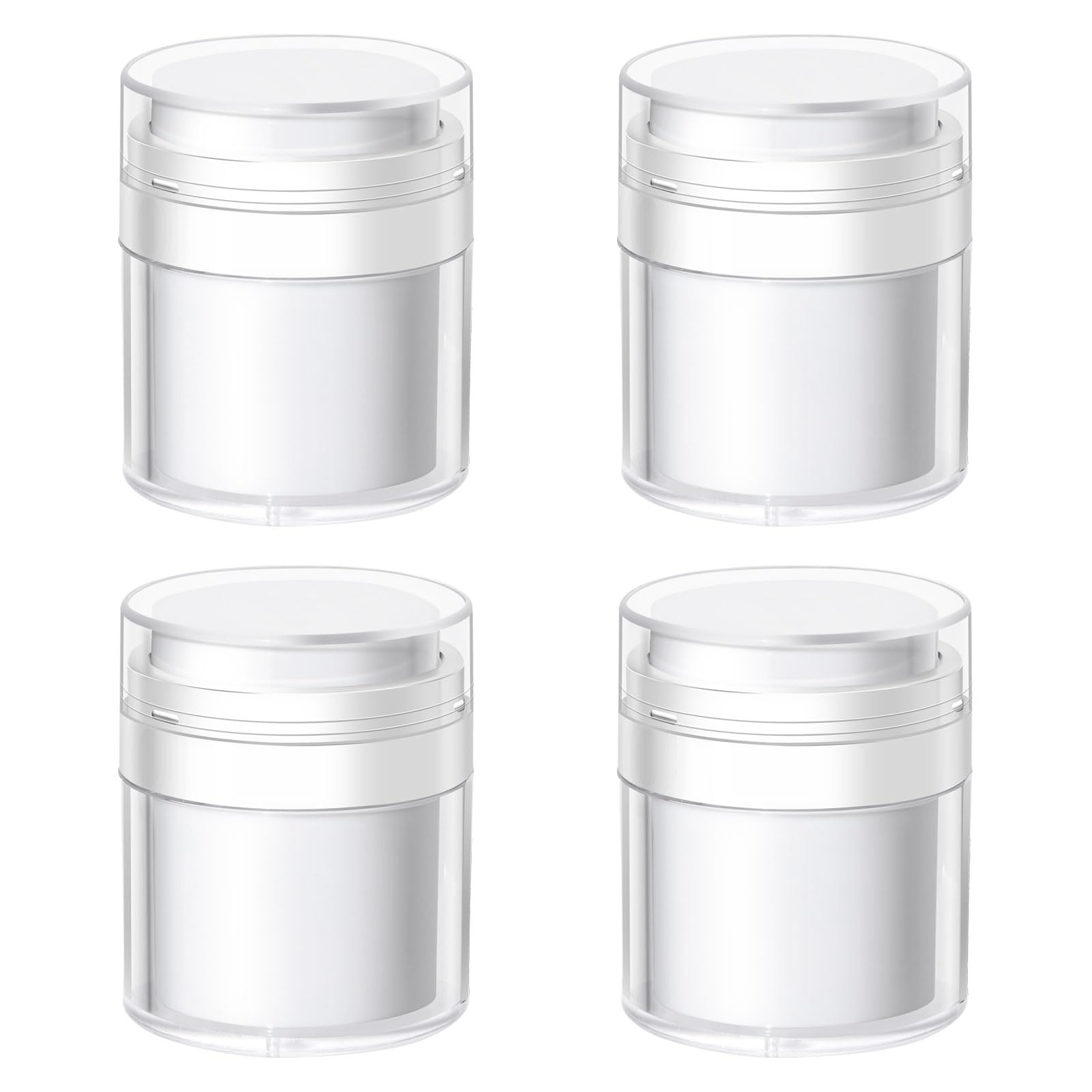 CHGCRAFT 4pcs Airless Pump Jars 50 ML Airless Pump Bottles Empty Cosmetic Container Travel Portable for Lotions Creams Makeup