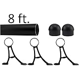 KegWorks Bar Foot Rail Kit - Matte Black - Includes: 2" Outside Diameter Tubing, (2 to 3) Floor Brackets, (2) Domed End Caps