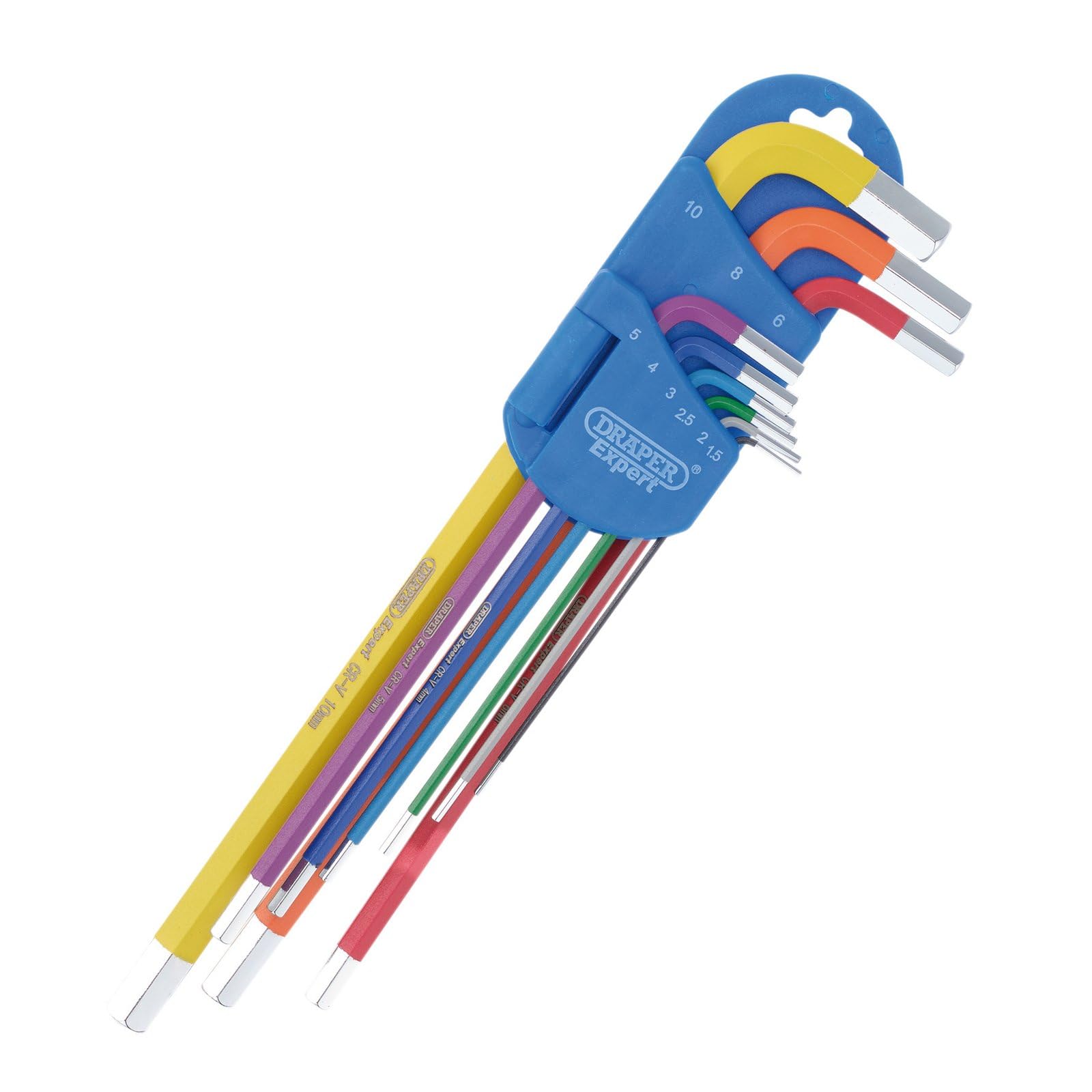 Draper 04911 Metric Multicolour Extra-Long Arm Hex Key Set (9 Piece)