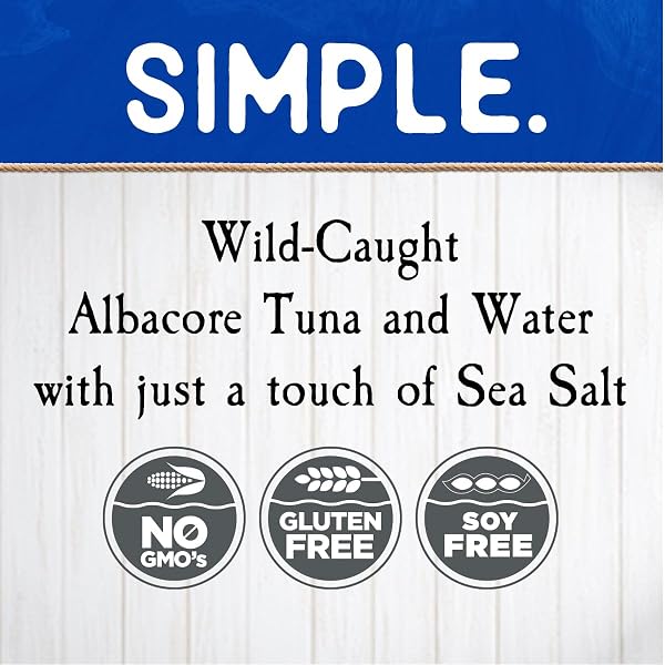 BLUE HARBOR FISH CO. WILD ALBACORE SOLID WHITE TUNA IN WATER WITH SEA SALT – 4.6 OZ CAN (PACK OF 12)