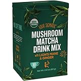 Four Sigmatic Organic Mushroom Matcha with Lion’s Mane and Ginger For Brain Health and Digestion, Vegan, Paleo, 60 Gram