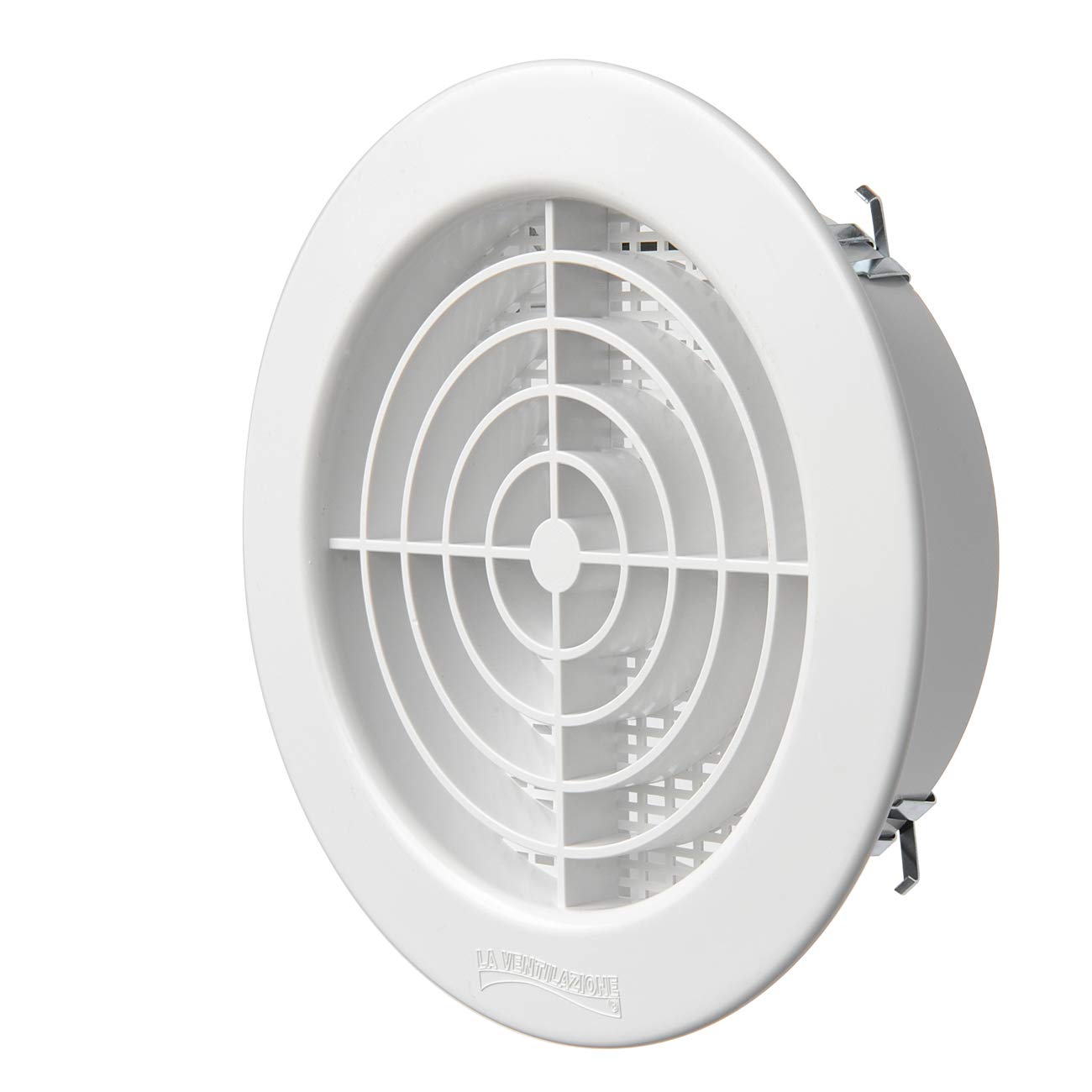 First Plast encastr. Round Grill with Fly D.125 Blanc-Pass Air 30 cm2