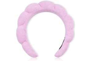 BLAAROOM Spa Headband for Washing Face Puffy Skincare Headband Terry for Makeup Headband Hair Accessories for Women Gifts Trendy Stuff - Purple