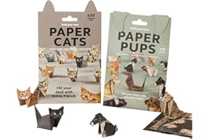 Kit origami 3D en forme de chats en papier à faire soi-même, kit d'origami créatif pour débutants, décoration d'intérieur et 