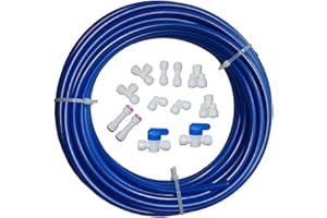 Malida Water purifier quick connector,RO water 1/4 tubing, RO water filter fittings, 1/4 inch tubing blue 10 meters + quick connect 12pcs