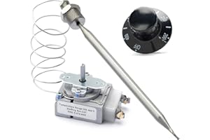 YUXIVCNE Replacement for Atosa 301030004,RX-10-24 RX-2-24 RX-2-30 Thermostat RX Series Millivolt Thermostat 00-913153 Replacement for Adcraft deep Fryer,200-400F with 3/8" Mpt Stuff Box