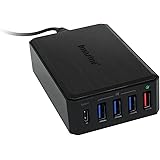 53W 5-Port USB/USB-C Wall Charger [Qualcomm Certified] QC 3.0, Type-C for Samsung, LG ,Nexus 5X 6P, iPhone, iPad and Android Devices (Black)