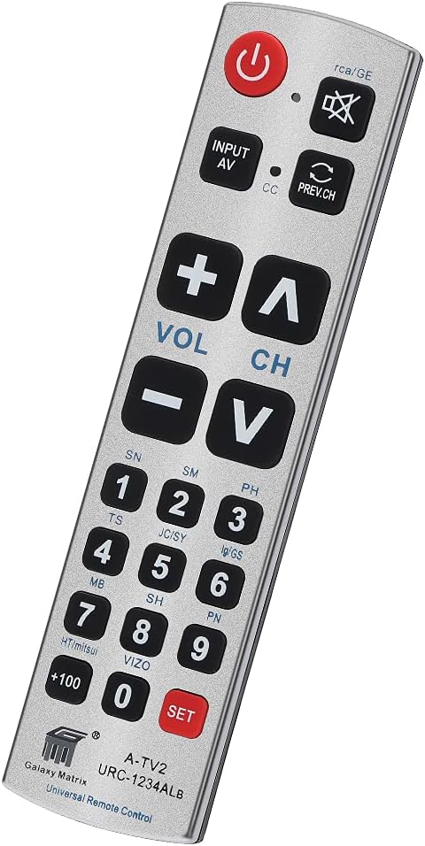 UNOCAR Big Button Universal Remote for LG Samsung Sony JVC Toshiba TVs