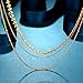 Fettero Dainty Gold Layered Choker Necklace Chain Handmade Beads 14K Gold Fill Boho Three Layer Choker