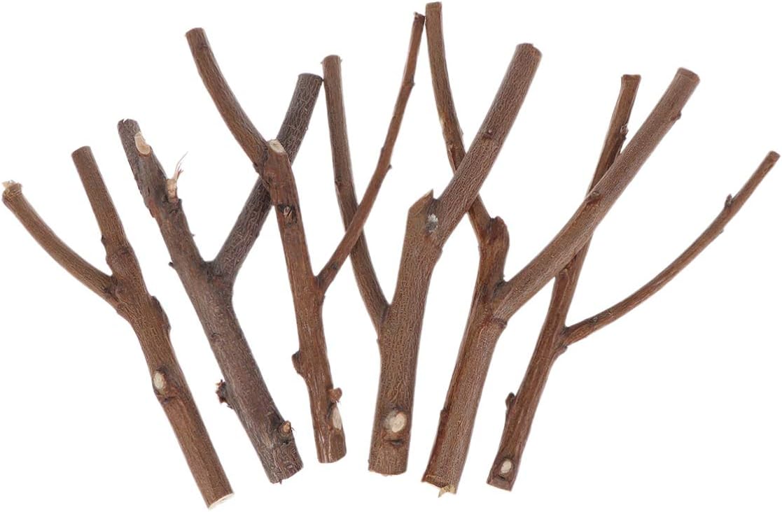 Happyyami 10 Pieces Wooden Branches for Crafts Decorative Natural