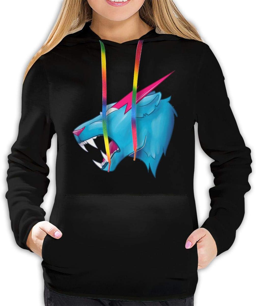 Mr Beast Women Long Sleeve Hoodie Popular Pullover Sweater Polyester Casual Black