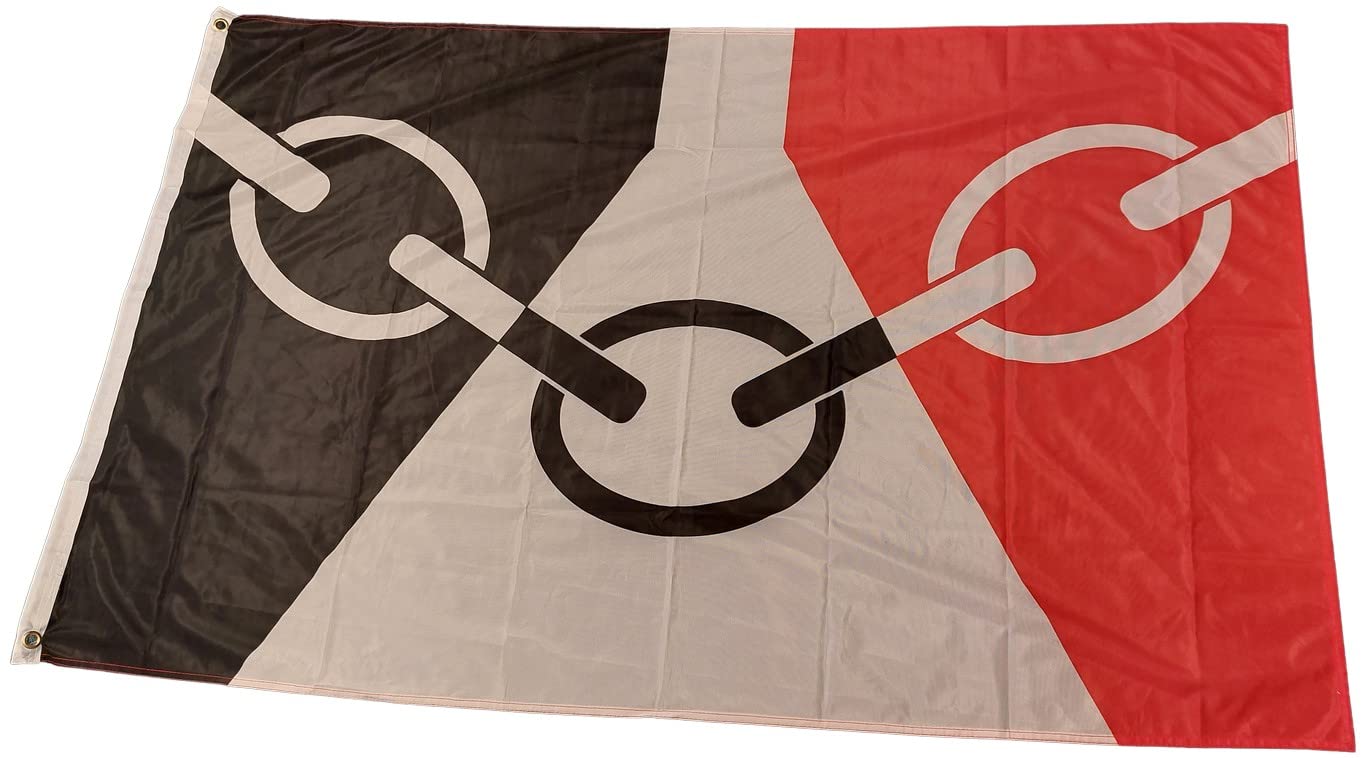 NWFlags Black Country Flag 5ft x 3ft | Outdoor Heavy 110d Knitted Polyester | 5x3 West Midlands Black Country Heavy Duty Strong Flag for Garden Flagpole with 2 metal eyelets