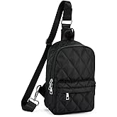Bstyalishg Small Sling Bag for Women Quilted Crossbody Backpack, Chest Bag Cross body Purse Fanny Packs with Adjustable Strap