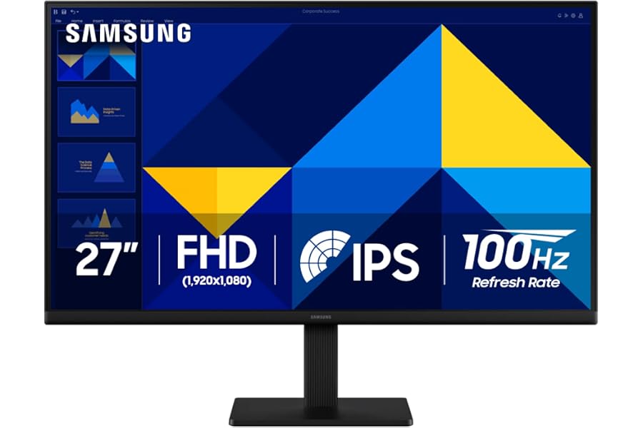 Samsung 27" (S30GD) Essential Monitor with IPS Panel and Tilt Only Stand, 100Hz Refresh Rate, Ergonomic Design, Advanced Eye Care, Game Mode, LS27D304GANXZA