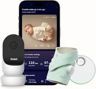 Owlet Dream Bundle 2 Smart Baby Monitor Sock Cam HD WiFi Video Pulse O2 Mint