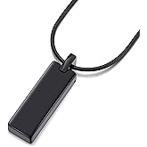 vicima Tungsten Steel Bar Pendant Necklace for Men Simple Geometric Tungsten Carbide Pendant with 24 Inch Snake Chain
