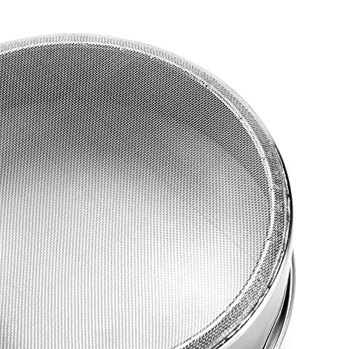 Happy Hours Kitchen Fine Mesh Flour Sifter Stainless Steel Silver Net Flour Sieve Sifting Strainer Cake Baking Powdered Sugar Filter 40 Mesh 150 45mm