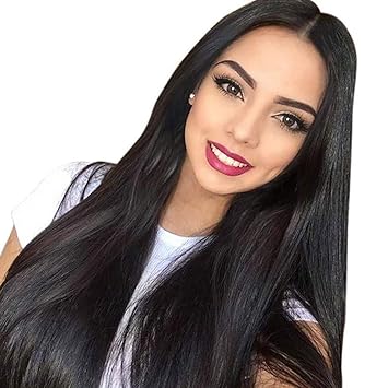 Amazon Com Wigs For White Women Real Human Hair Long Black