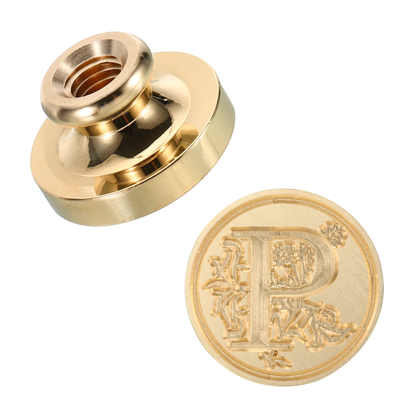 PATIKIL Alphabet P Wax Seal Stamp, Initial Letter Sealing Wax Stamp Classic Retro Brass Head for Envelope Invitation Cards