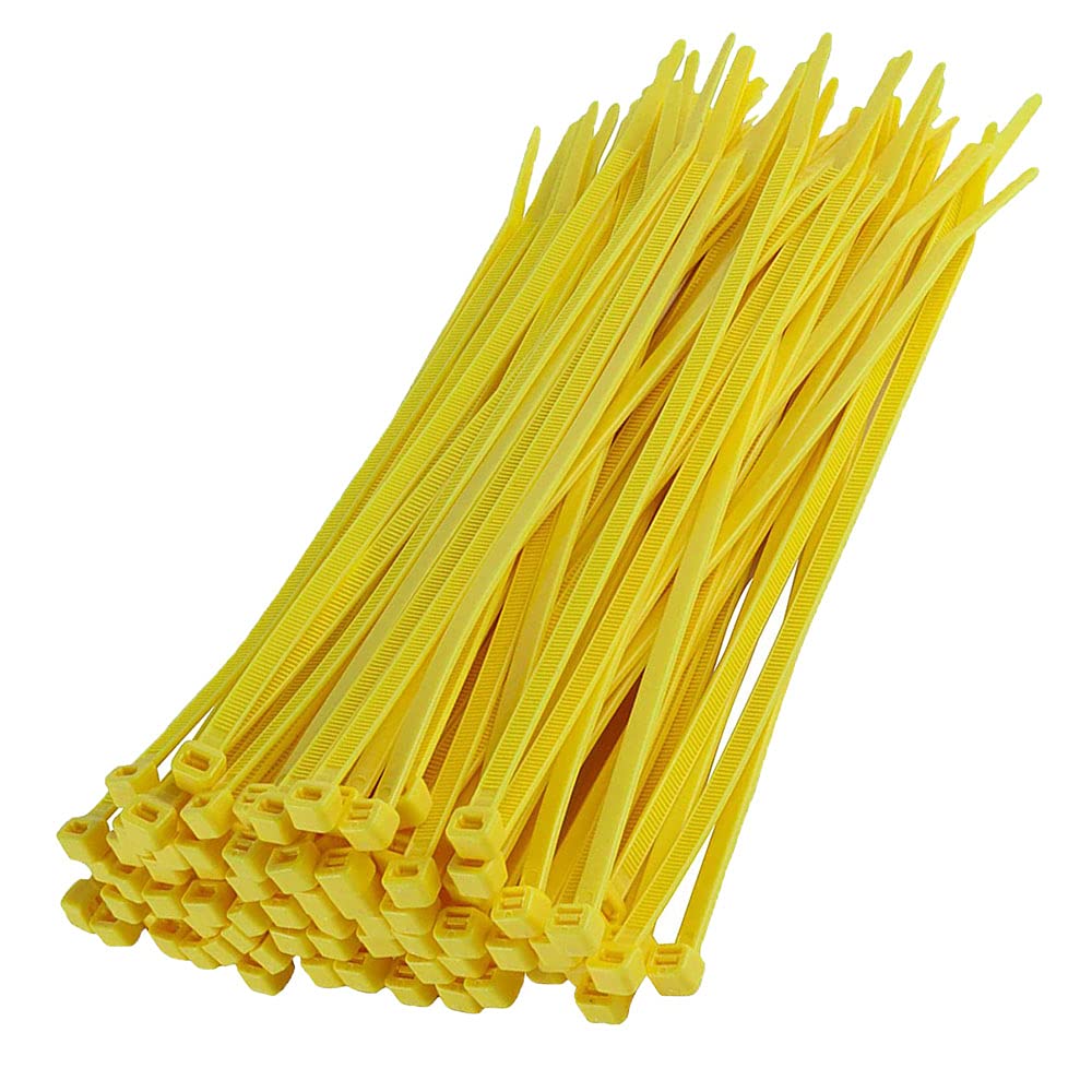 Yellow Cable Ties Different Sizes Short Long Heavy Duty Premium Ties (100, 140mm x 3.6mm)