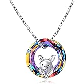 JUSTKIDSTOY Pig Necklace Jewelry 925 Sterling Silver Cute Animal Pendant Necklace with Crystal Gift for Women Girl Birthday