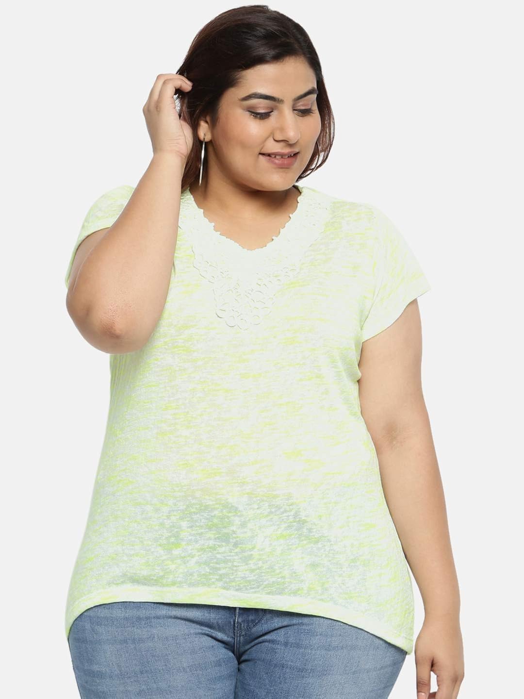 Buy aLL Plus Size Women's Regular Fit Synthetic Tops (1000871534004