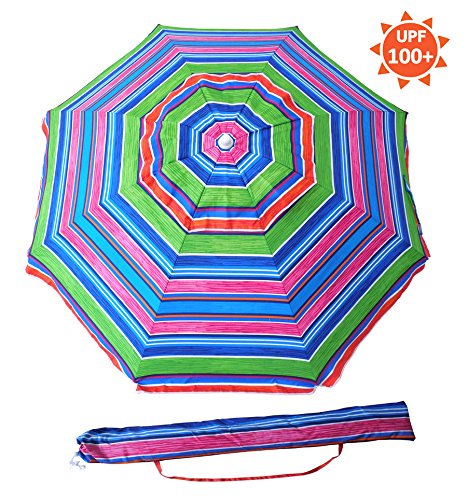 image for YATIO---7ft Beach Umbrella with Tilt and Integrated Long Sand Anchor, 