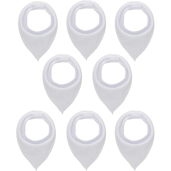 plain white bandana bibs